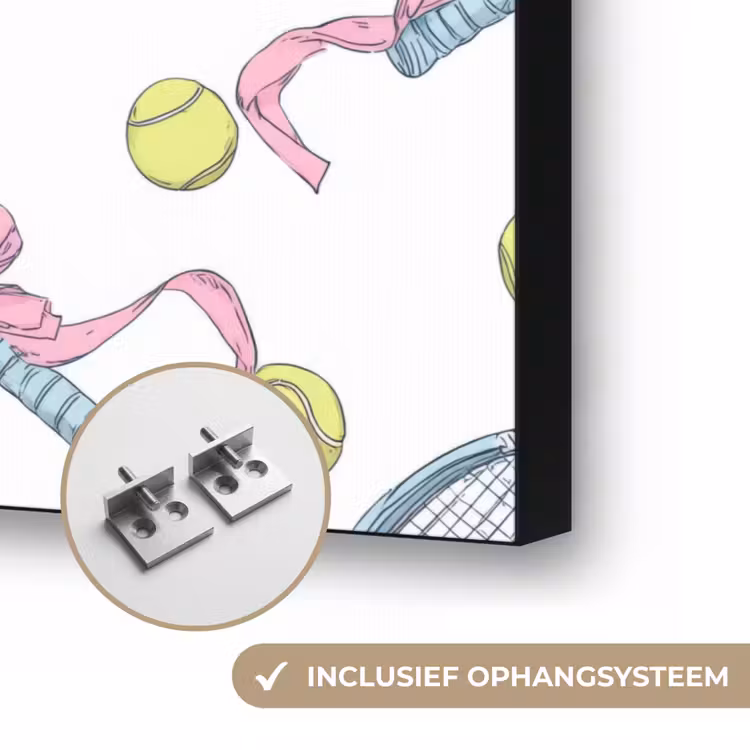 Tennis - Strikken - Kleurrijk Textielframe zwart klein 947 -USP_ophangsysteemNL