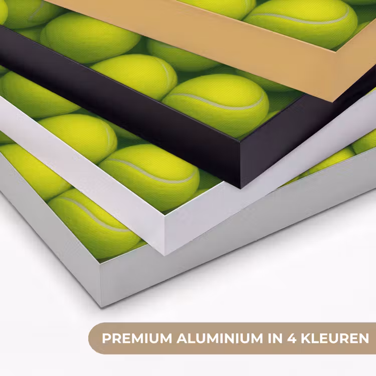 Tennisballen - Bal - Geel Textielframe zwart klein -USP_kleurenNL
