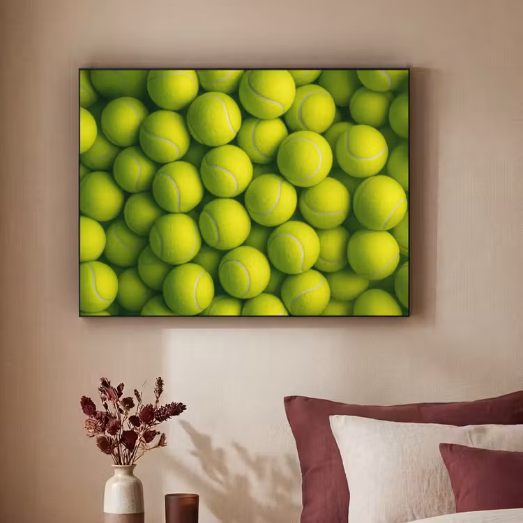 Tennisballen - Bal - Geel Textielframe - compleet frame klein -sfeer1