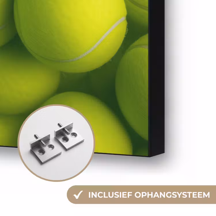 Tennisballen - Bal - Geel Textielframe zwart klein -USP_ophangsysteemNL