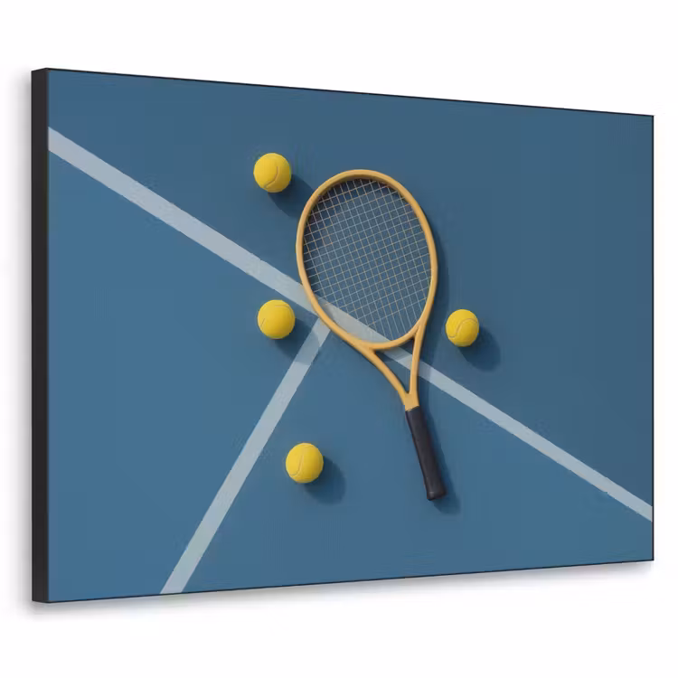 Tennisracket - Bal - Blauw - Veld Textielframe - compleet frame klein -3d