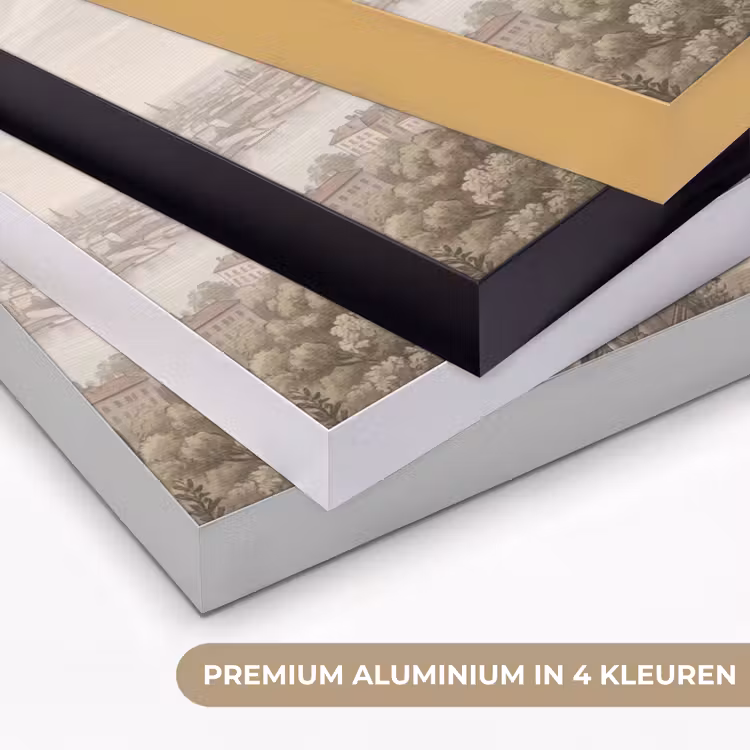 Terras - Stad - Uitzicht - Rivier Textielframe zwart klein -USP_kleurenNL