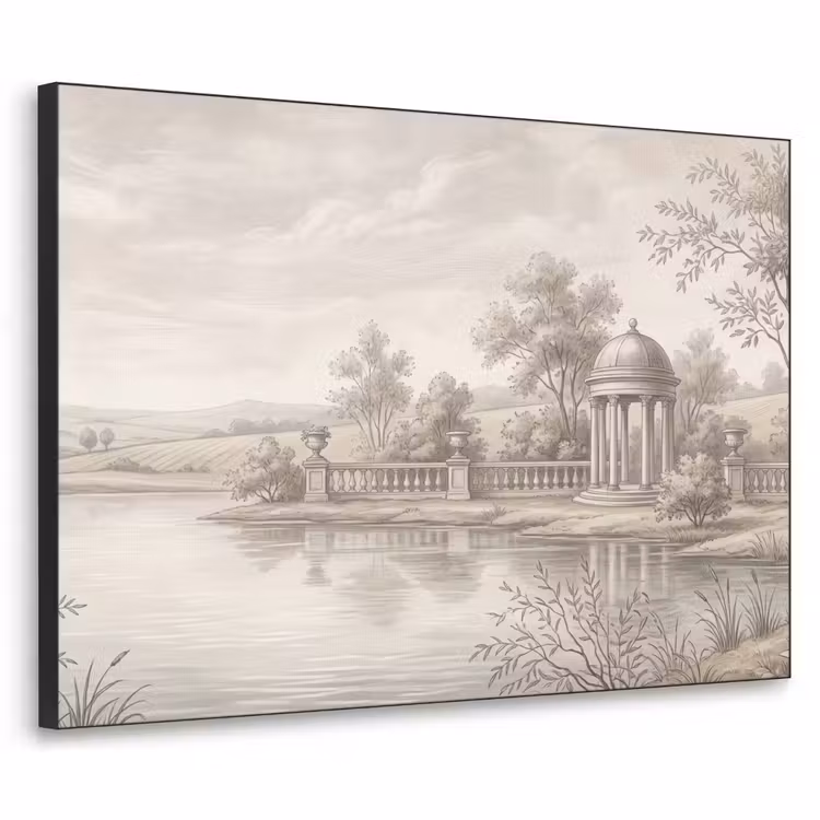 Terras - Water - Natuur - Landschap Textielframe zwart klein -3d