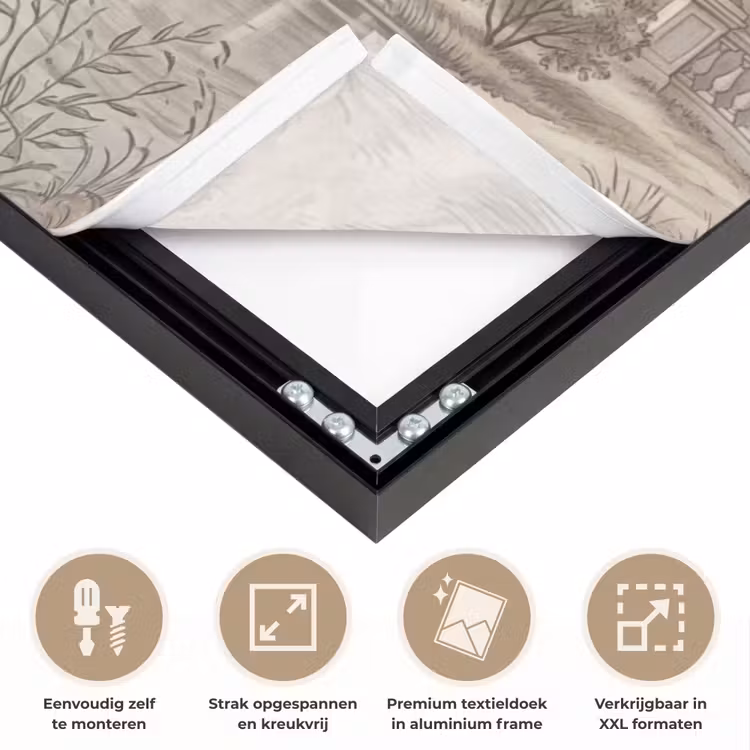 Terras - Water - Natuur - Landschap Textielframe zwart klein -USP_feed_closeupNL
