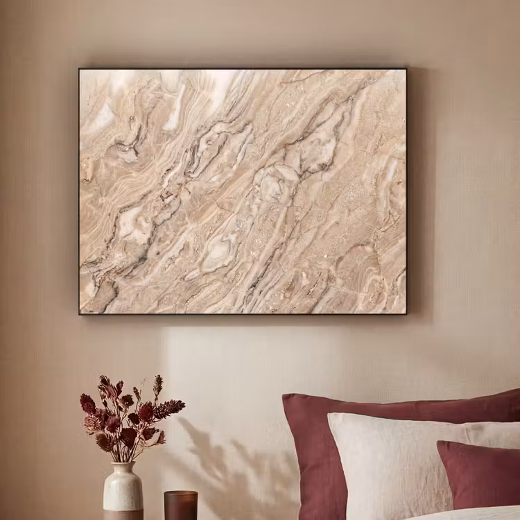 Textuur - Aders - Abstract - Modern - Beige Textielframe zwart klein -sfeer1