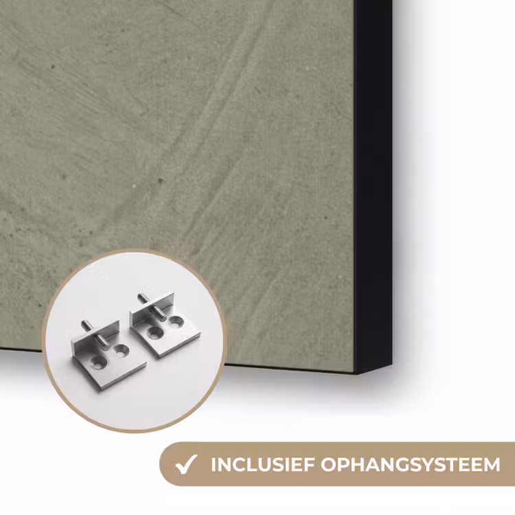 Textuur - Betonlook - Achtergrond - Modern - Groen Textielframe zwart klein -USP_ophangsysteemNL