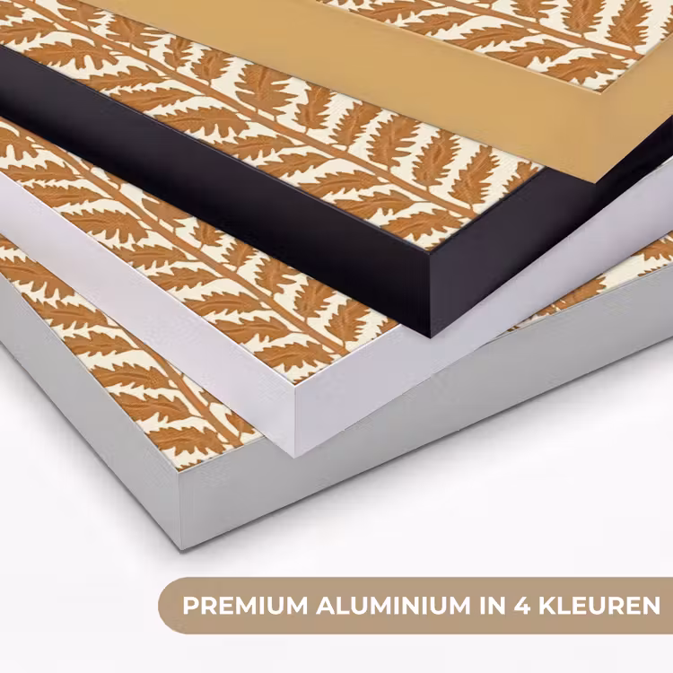 Textuur - Bladeren - Oker Textielframe zwart klein 947 -USP_kleurenNL