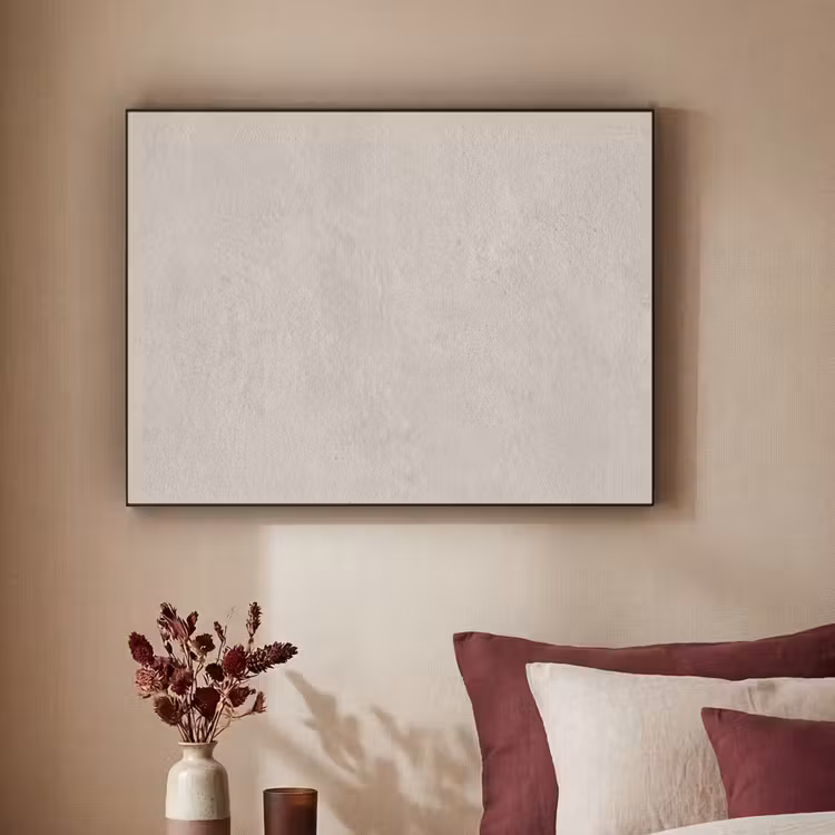 Textuur - Effen - Abstract - Beige Textielframe zwart klein -sfeer1