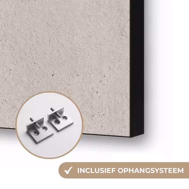 Textuur - Effen - Abstract - Beige Textielframe zwart klein -USP_ophangsysteemNL