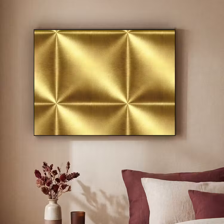 Textuur - Geborsteld Goud - Industrieel - Metallic Textielframe zwart klein 947 -sfeer1