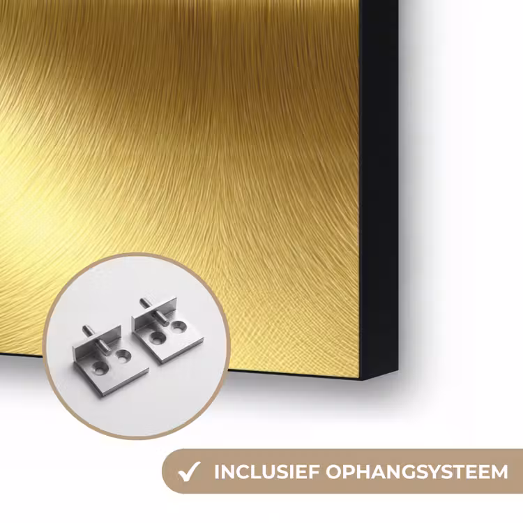 Textuur - Geborsteld Goud - Industrieel - Metallic Textielframe zwart klein 947 -USP_ophangsysteemNL