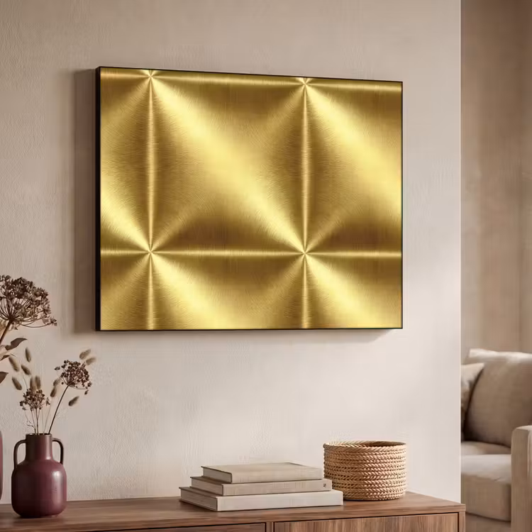 Textuur - Geborsteld Goud - Industrieel - Metallic Textielframe zwart klein 947 -sfeer3