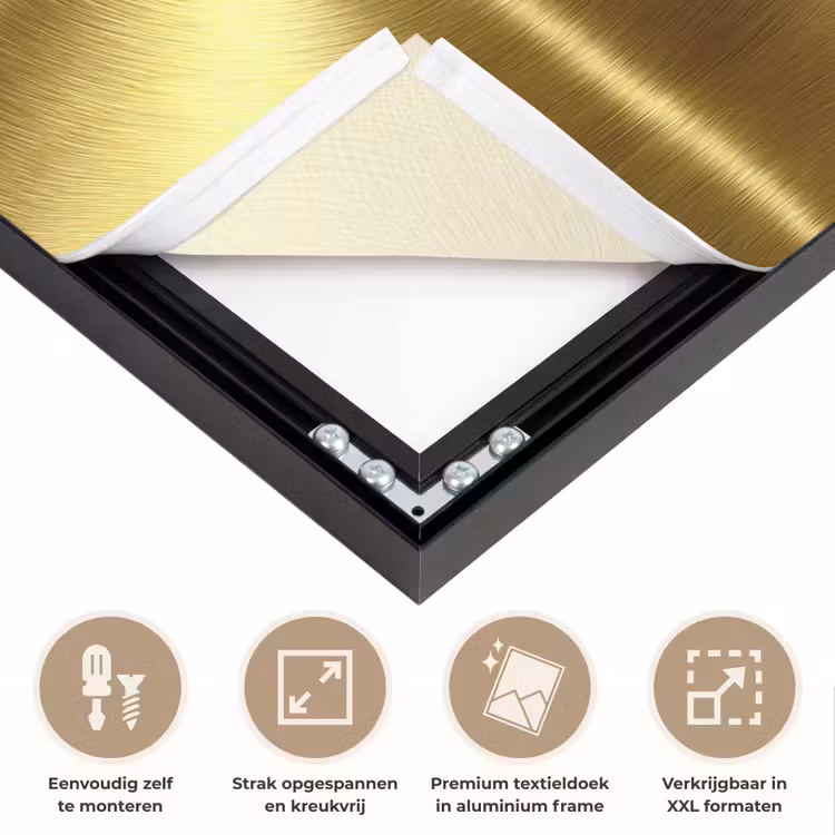 Textuur - Geborsteld Goud - Industrieel - Metallic Textielframe zwart klein 947 -USP_feed_closeupNL