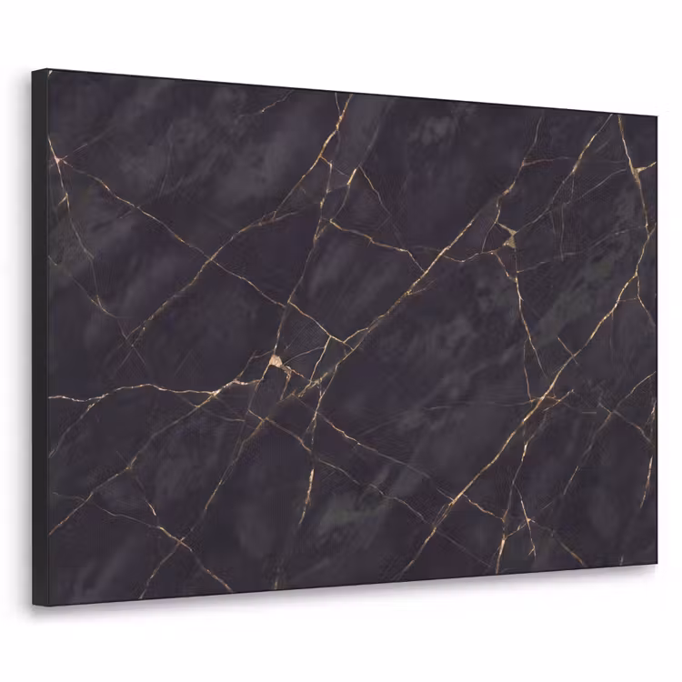Textuur - Gouden lijnen - Abstract - Modern - Zwart Textielframe zwart klein -3d