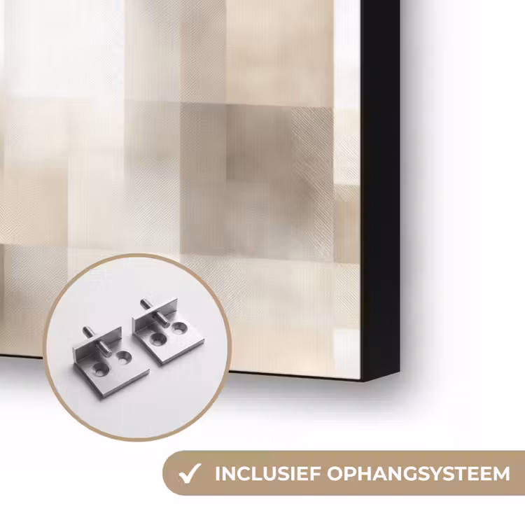 Textuur - Linnen - Beige Textielframe zwart klein 947 -USP_ophangsysteemNL