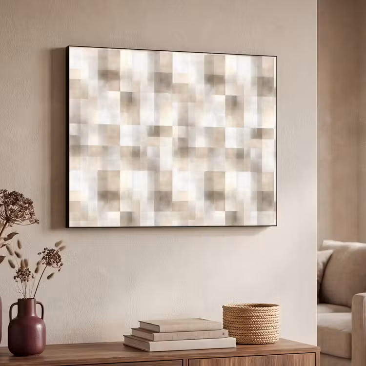 Textuur - Linnen - Beige Textielframe zwart klein 947 -sfeer3