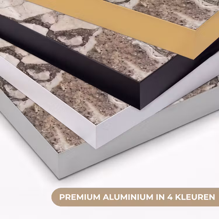 Textuur - Marmer - Abstract - Beige - Bruin Textielframe zwart klein -USP_kleurenNL