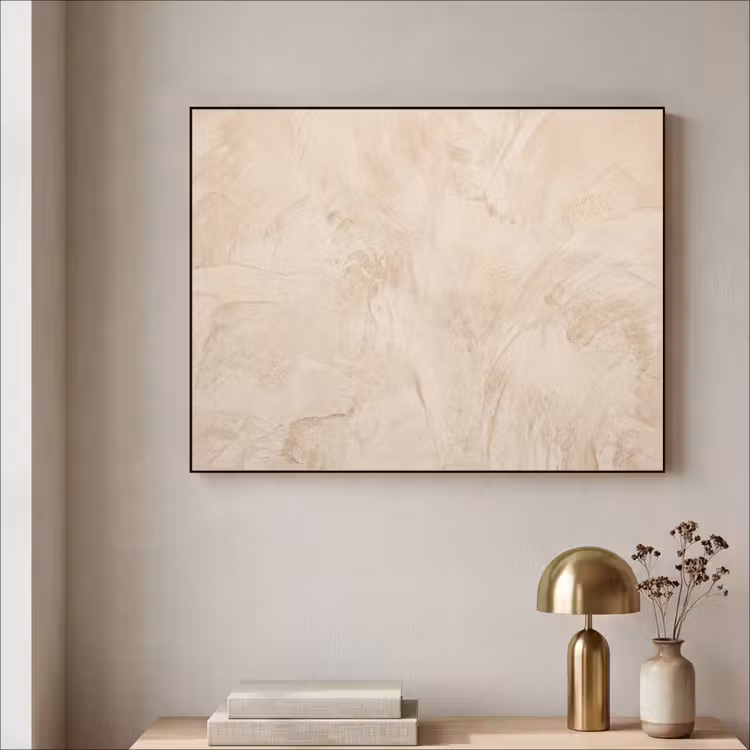 Textuur - Patroon - Abstract - Modern - Beige Textielframe zwart klein -sfeer2