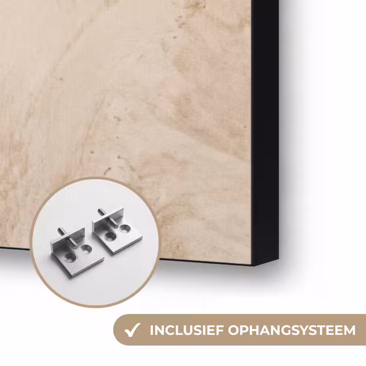 Textuur - Patroon - Abstract - Modern - Beige Textielframe zwart klein -USP_ophangsysteemNL