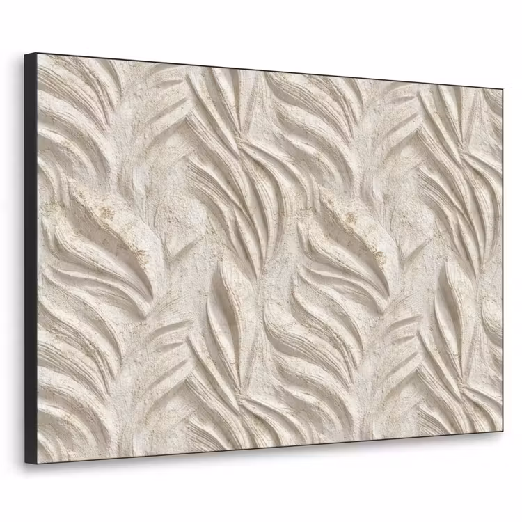 Textuur - Reliëf - Beige Textielframe zwart klein 947 -3d