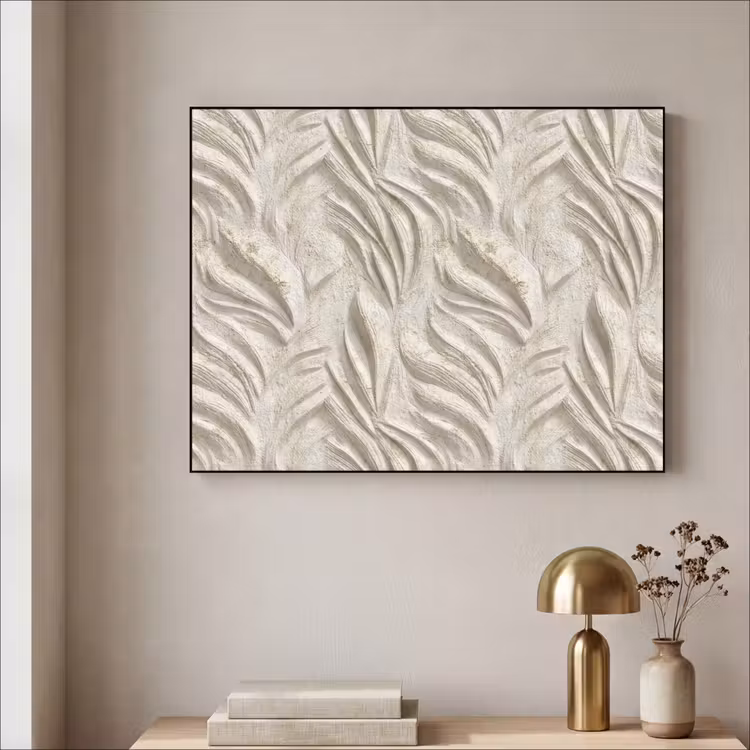 Textuur - Reliëf - Beige Textielframe zwart klein 947 -sfeer2