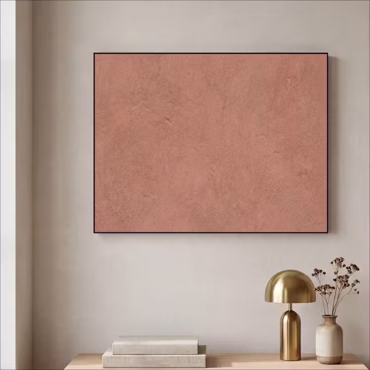 Textuur - Roodbruin - Grof - Modern Textielframe zwart klein -sfeer2