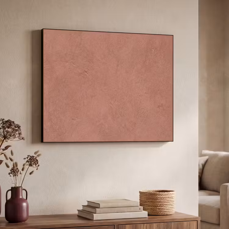 Textuur - Roodbruin - Grof - Modern Textielframe zwart klein -sfeer3