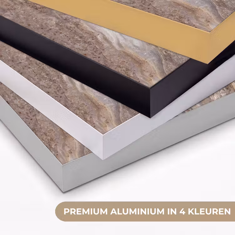 Textuur - Steen - Abstract - Beige Textielframe zwart klein -USP_kleurenNL