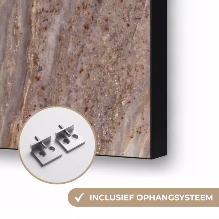 Textuur - Steen - Abstract - Beige Textielframe zwart klein -USP_ophangsysteemNL