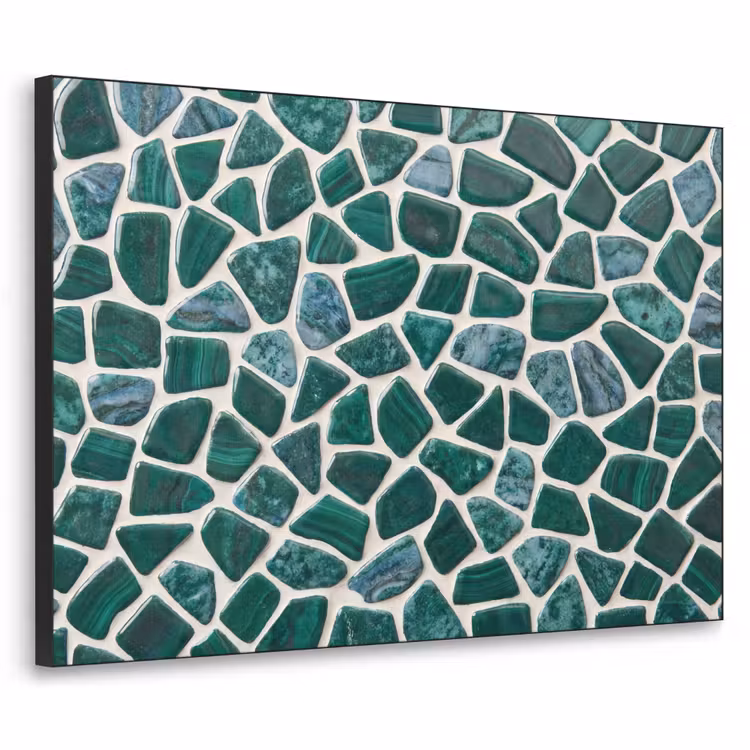 Textuur - Steen - Groen - Abstract - Patroon Textielframe zwart klein -3d