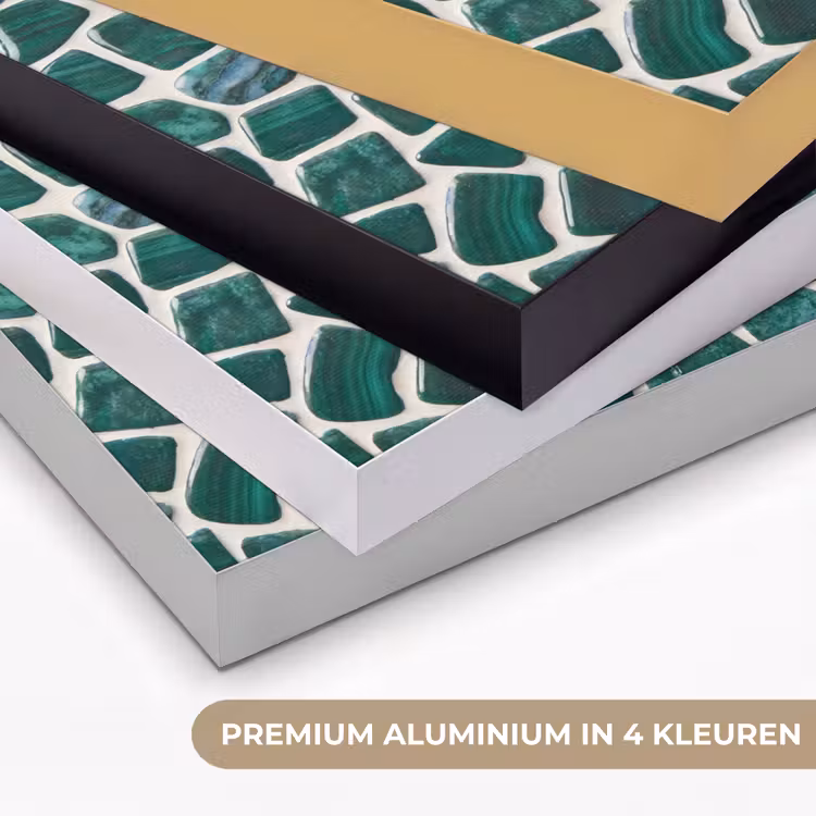 Textuur - Steen - Groen - Abstract - Patroon Textielframe zwart klein -USP_kleurenNL