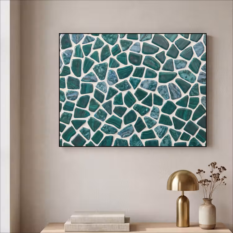 Textuur - Steen - Groen - Abstract - Patroon Textielframe zwart klein -sfeer2