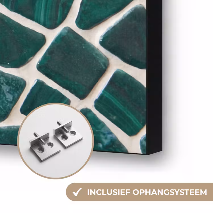 Textuur - Steen - Groen - Abstract - Patroon Textielframe zwart klein -USP_ophangsysteemNL