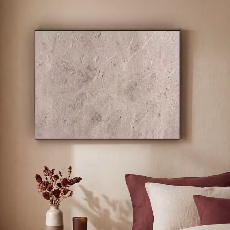 Textuur - Steen - Patroon - Rustiek - Beige Textielframe zwart klein -sfeer1