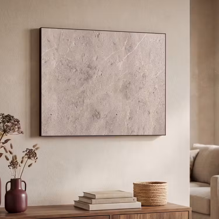 Textuur - Steen - Patroon - Rustiek - Beige Textielframe zwart klein -sfeer3