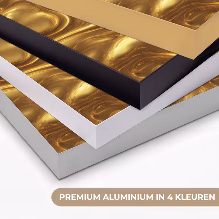 Textuur - Vloeibaar - Organisch - Goud Textielframe zwart klein 947 -USP_kleurenNL