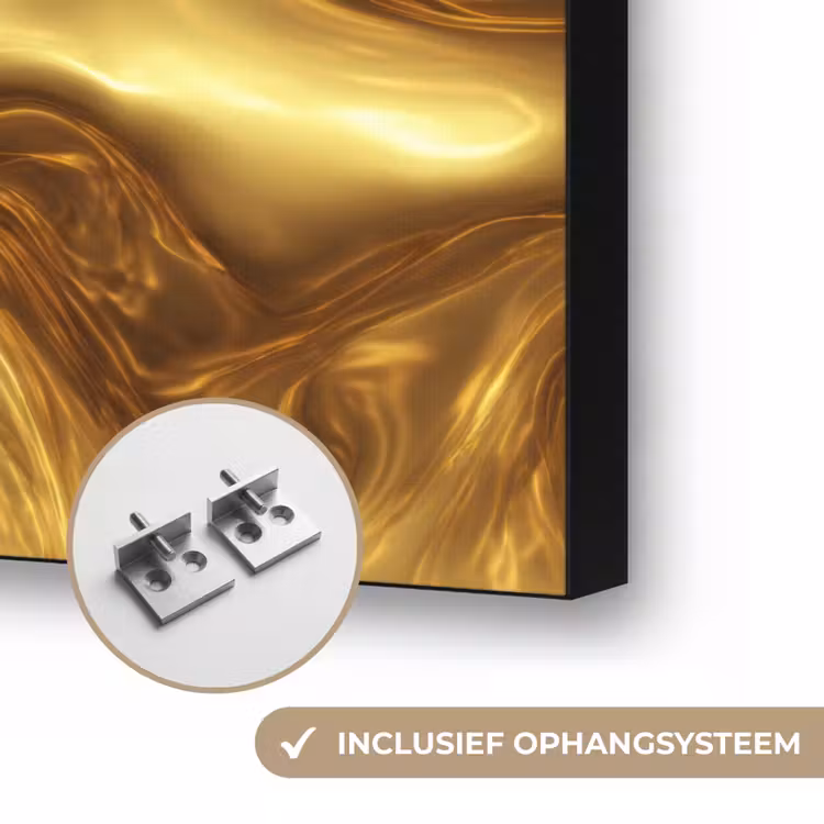 Textuur - Vloeibaar - Organisch - Goud Textielframe zwart klein 947 -USP_ophangsysteemNL