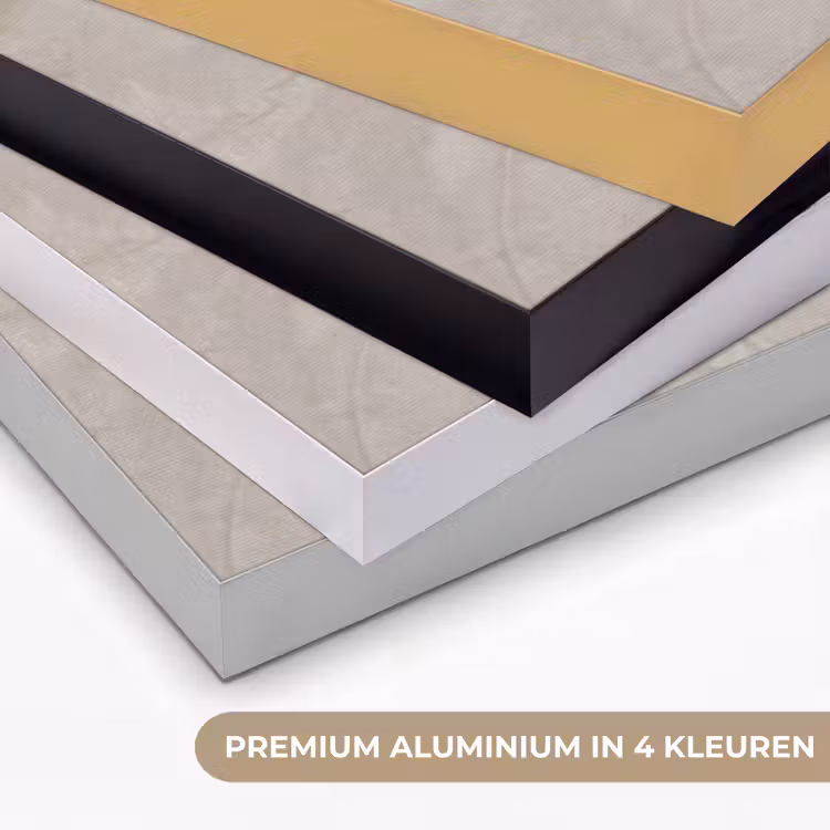 Textuur - Wand - Modern - Beige - Abstract Textielframe zwart klein -USP_kleurenNL