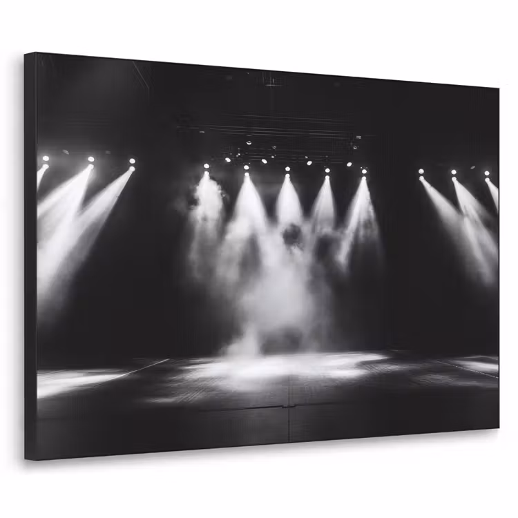 Theaterzaal - Mist - Spotlights - Zwart Textielframe - compleet frame klein -3d