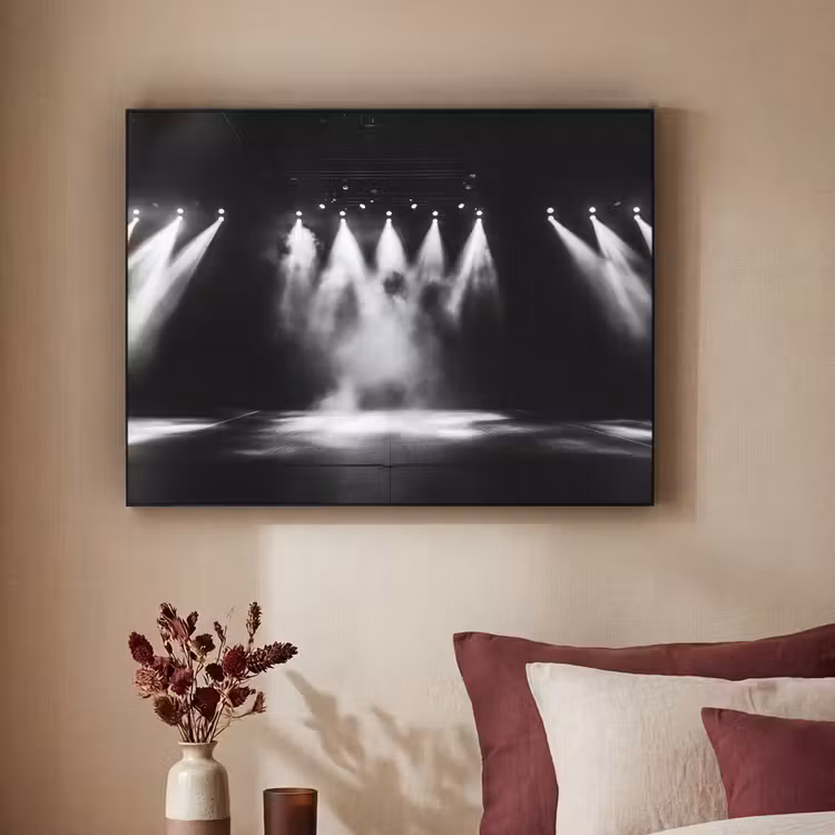 Theaterzaal - Mist - Spotlights - Zwart Textielframe - compleet frame klein -sfeer1