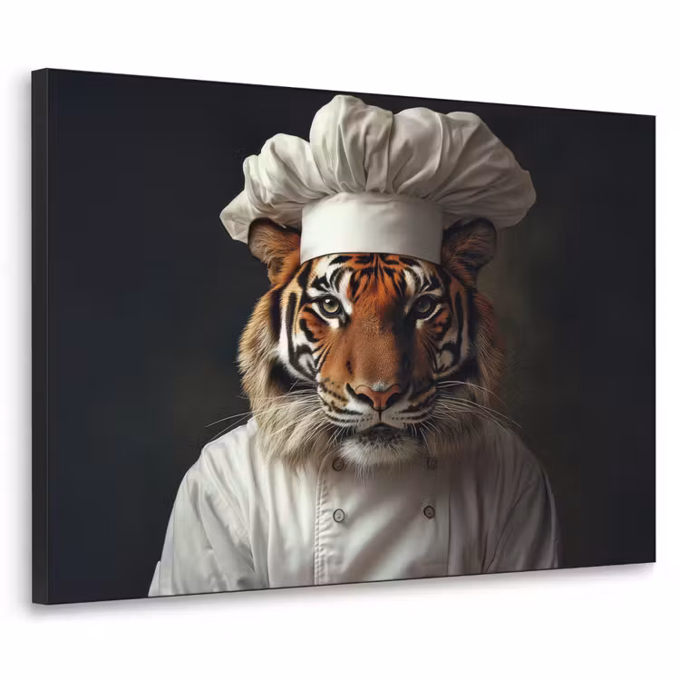 Tijger - Kokskleding - Bruin Textielframe - compleet frame klein -3d
