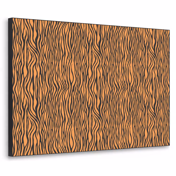 Tijger - Oranje - Patroon - Strepen Textielframe zwart klein 947 -3d