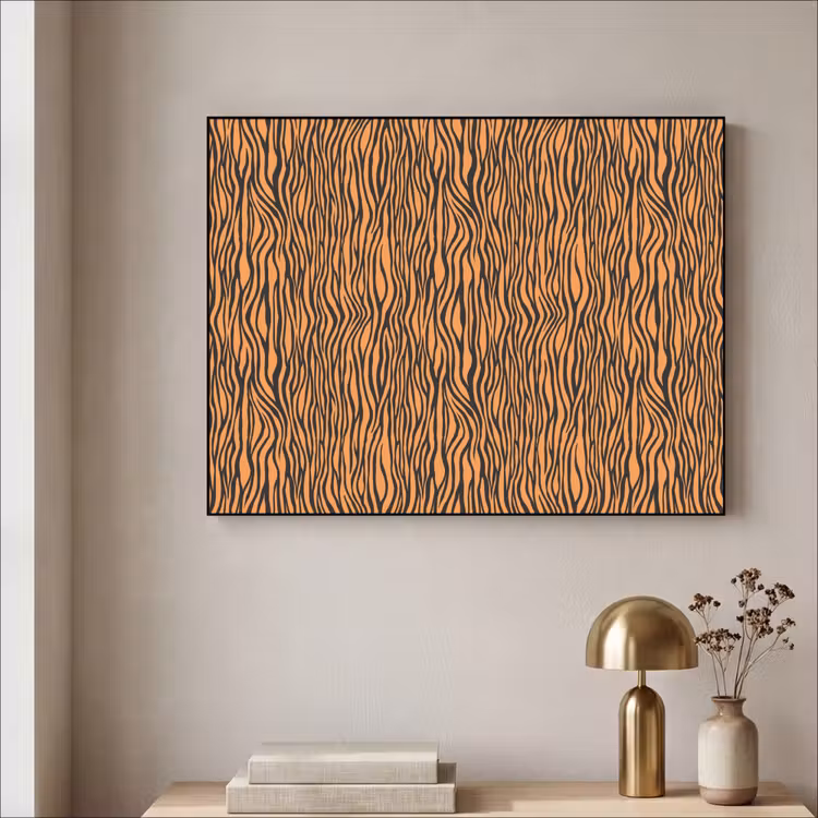 Tijger - Oranje - Patroon - Strepen Textielframe - compleet frame klein 947 -sfeer2