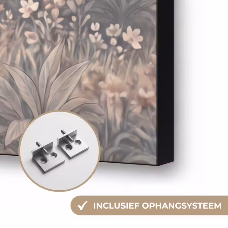 Tijger - Welp - Jungle - Illustratie - Dieren Textielframe zwart klein -USP_ophangsysteemNL