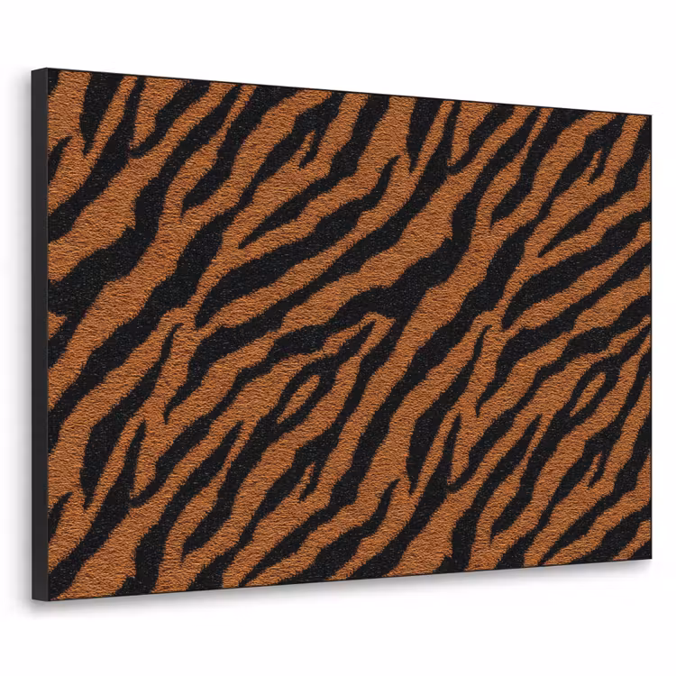 Tijger - Zwart - Vacht Textielframe zwart klein 947 -3d