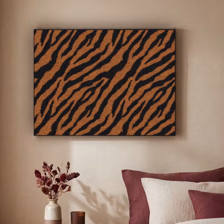 Tijger - Zwart - Vacht Textielframe zwart klein 947 -sfeer1