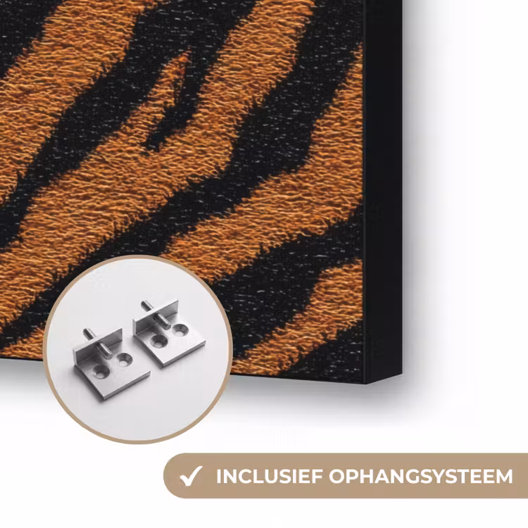 Tijger - Zwart - Vacht Textielframe zwart klein 947 -USP_ophangsysteemNL