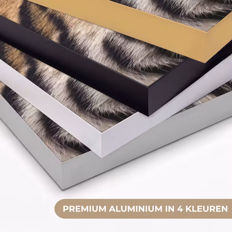 Tijgervacht - Klassiek - Zwart Textielframe zwart klein -USP_kleurenNL