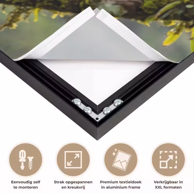 Toekan - Jungle - Natuur - Kleurrijk Textielframe zwart klein -USP_feed_closeupNL