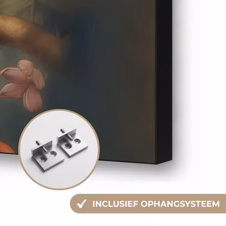 Toekan - Vogel - Bloemen - Planten Textielframe zwart klein -USP_ophangsysteemNL